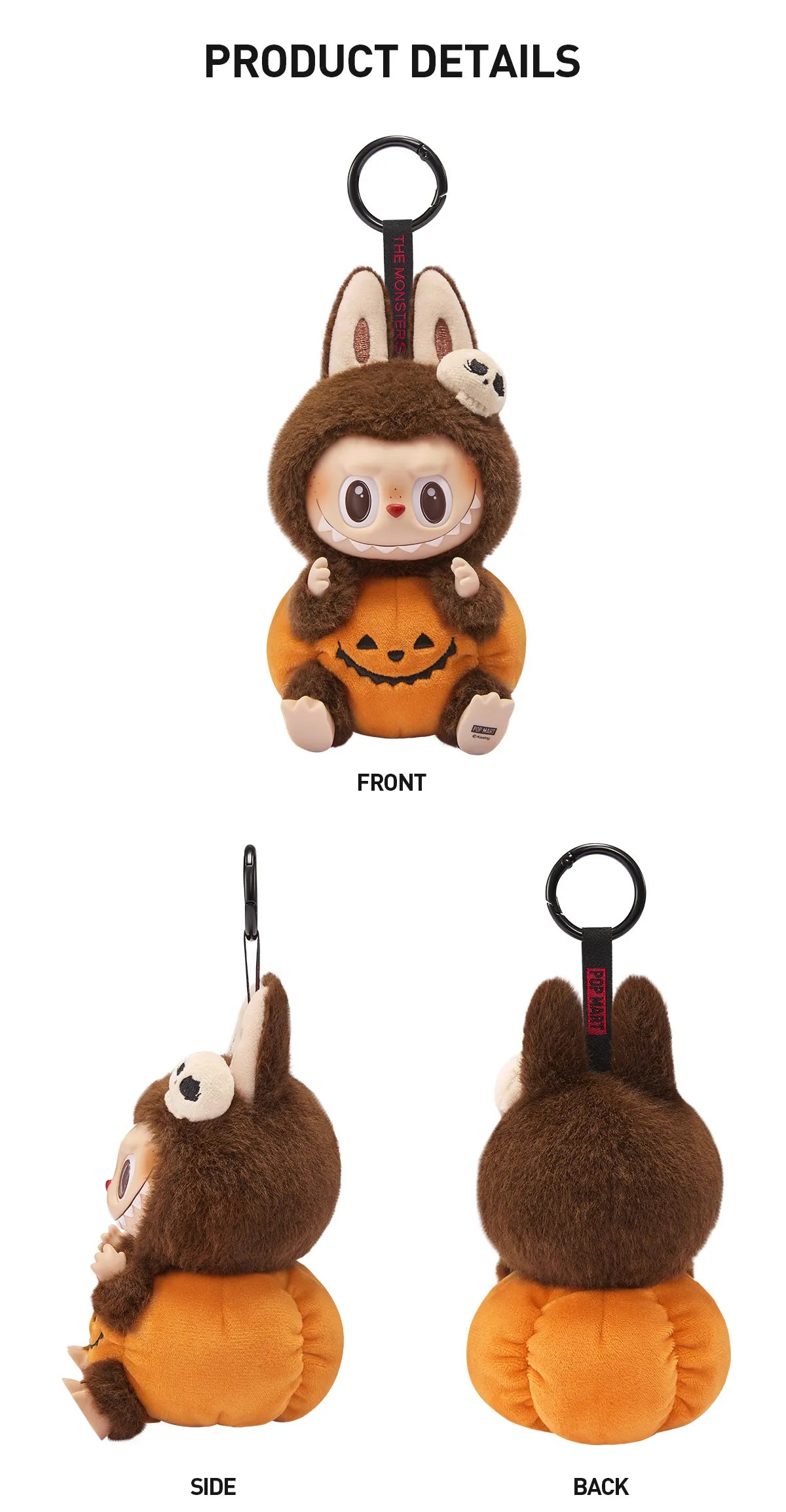 Authentic Happy Halloween Party Series-Sitting Pumpkin Vinyl Plush Pendant