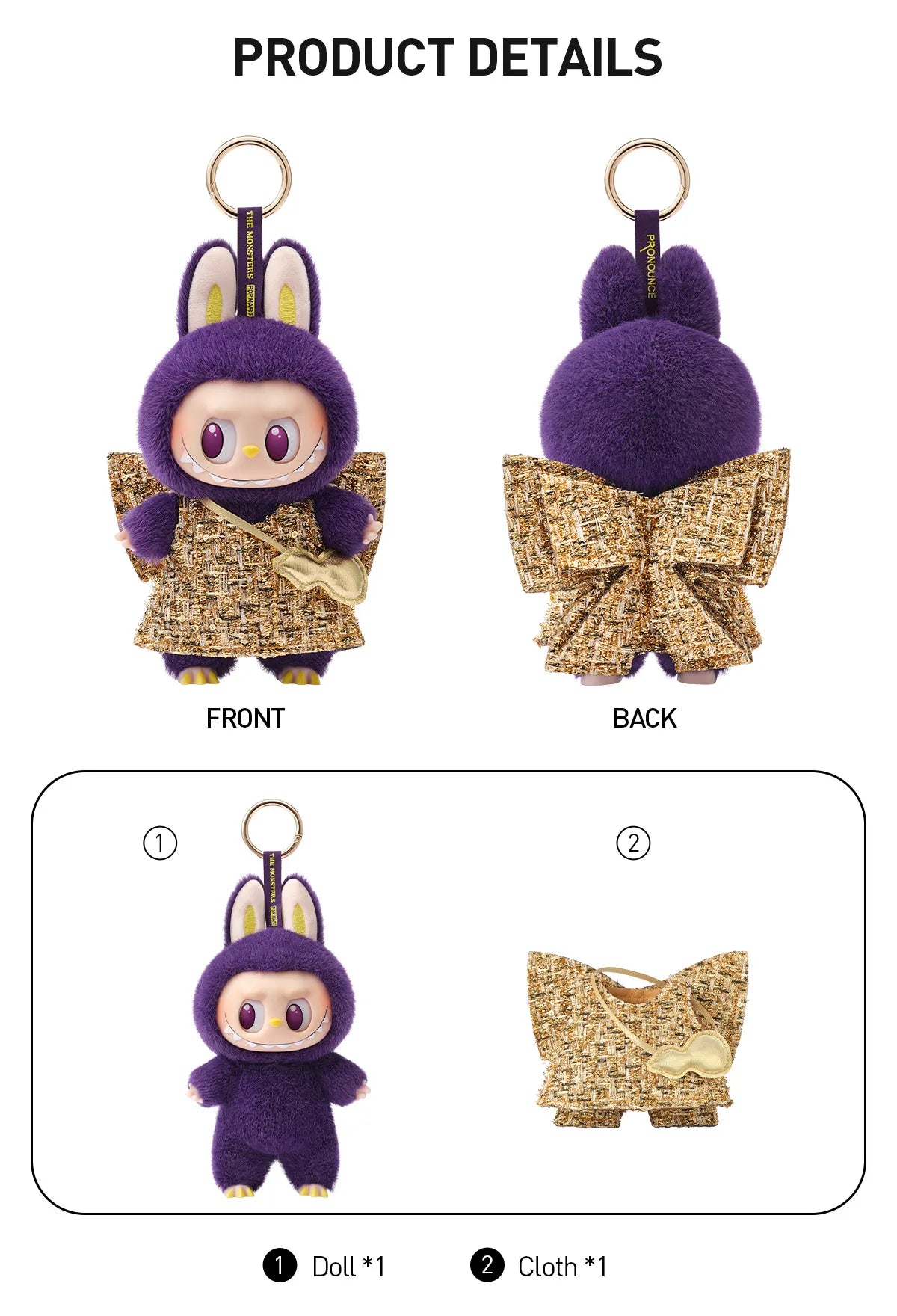 Authentic LABUBU × PRONOUNCE - WINGS OF FORTUNE Vinyl Plush Hanging Card