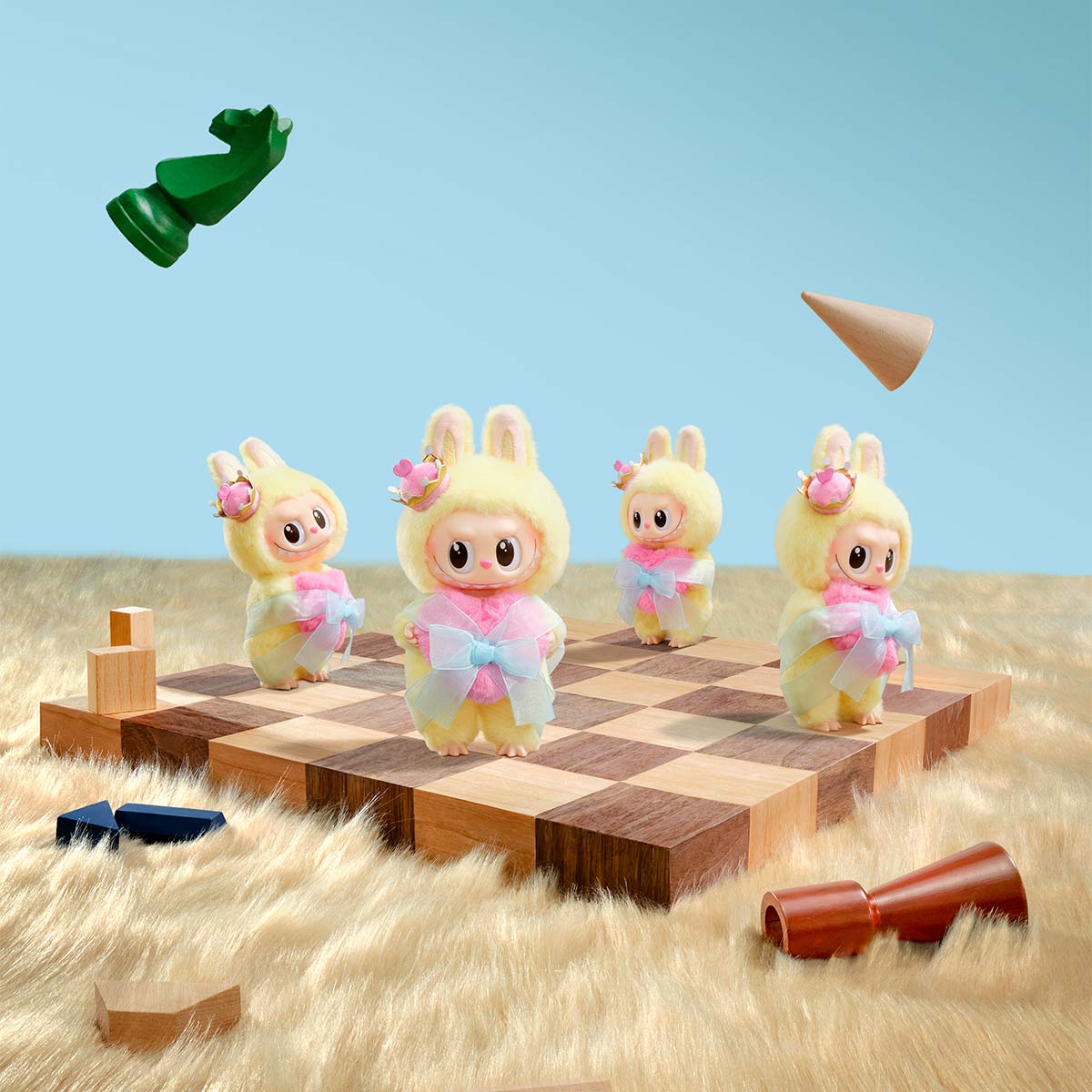 Authentic THE MONSTERS Let's Checkmate Series-Vinyl Plush Hanging Card