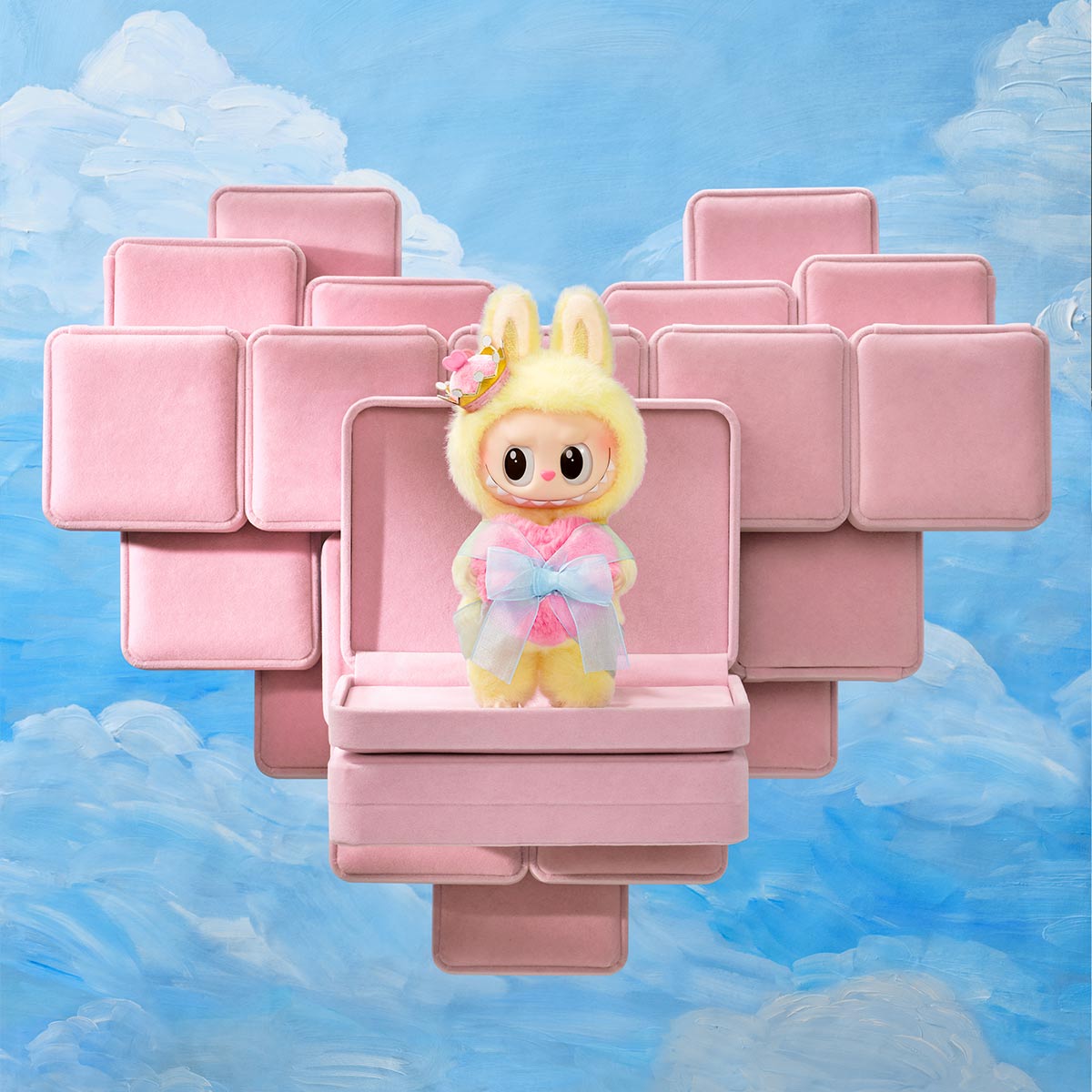 Authentic THE MONSTERS Let's Checkmate Series-Vinyl Plush Hanging Card