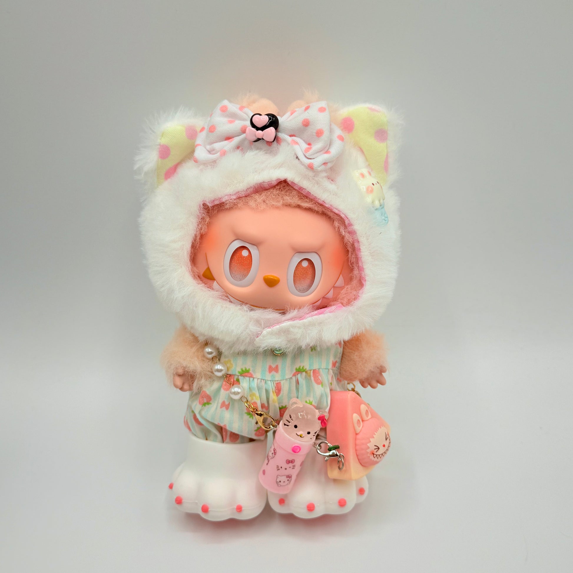 Labubu Kawaii Cat Hoodie & Pastel Pajama Set