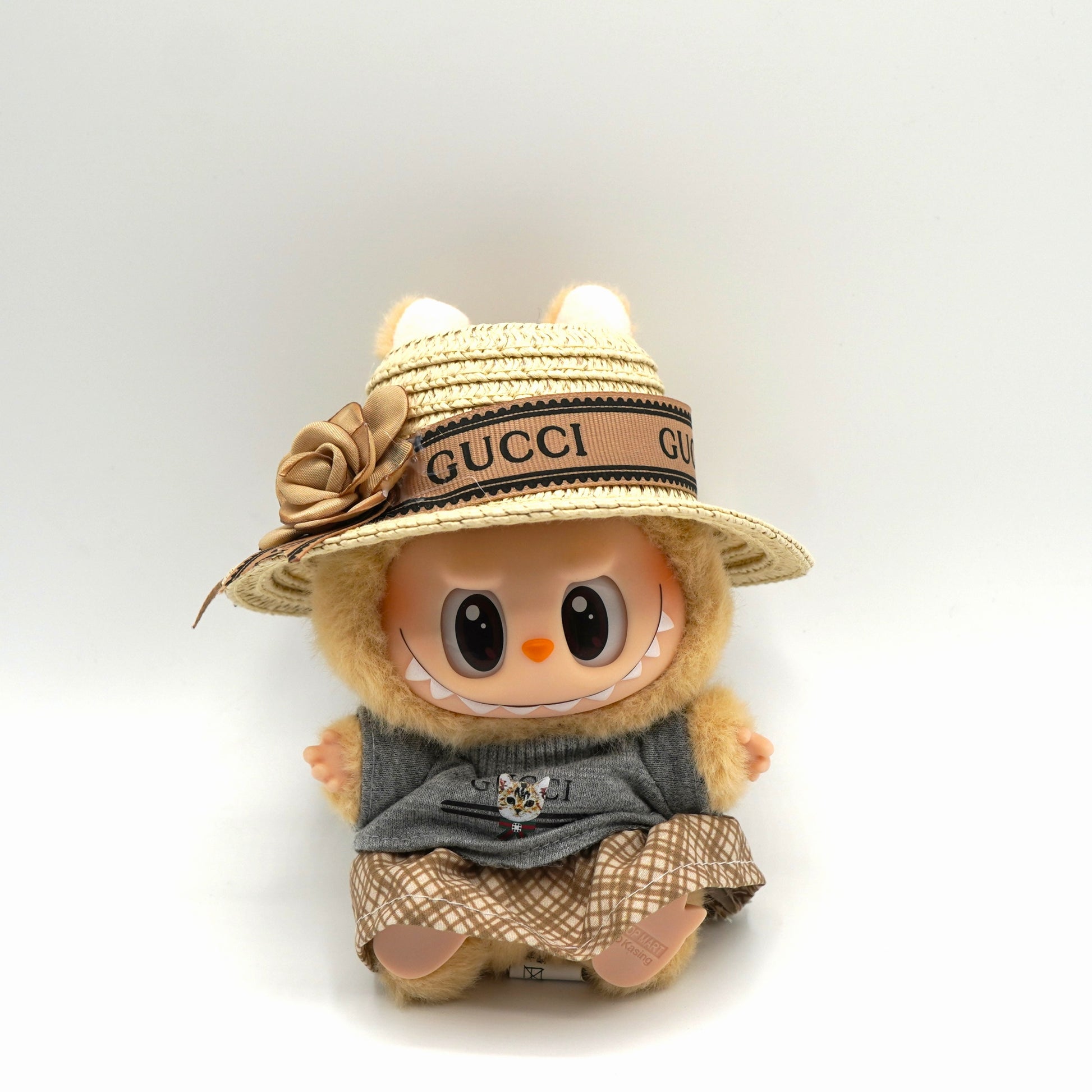 Labubu Straw Hat Set – Cute Gucci-Inspired Doll Outfit